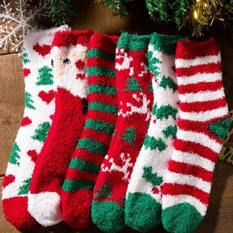 NOU Anti alunecare interioară confortabilă moale personalizate calde pufoase fuzzy sosete de Crăciun